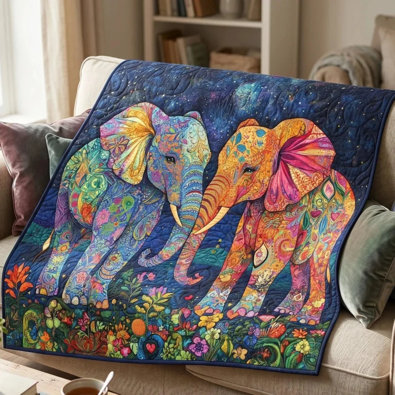 Serene Pachyderm Bamboo Quilt Blanket