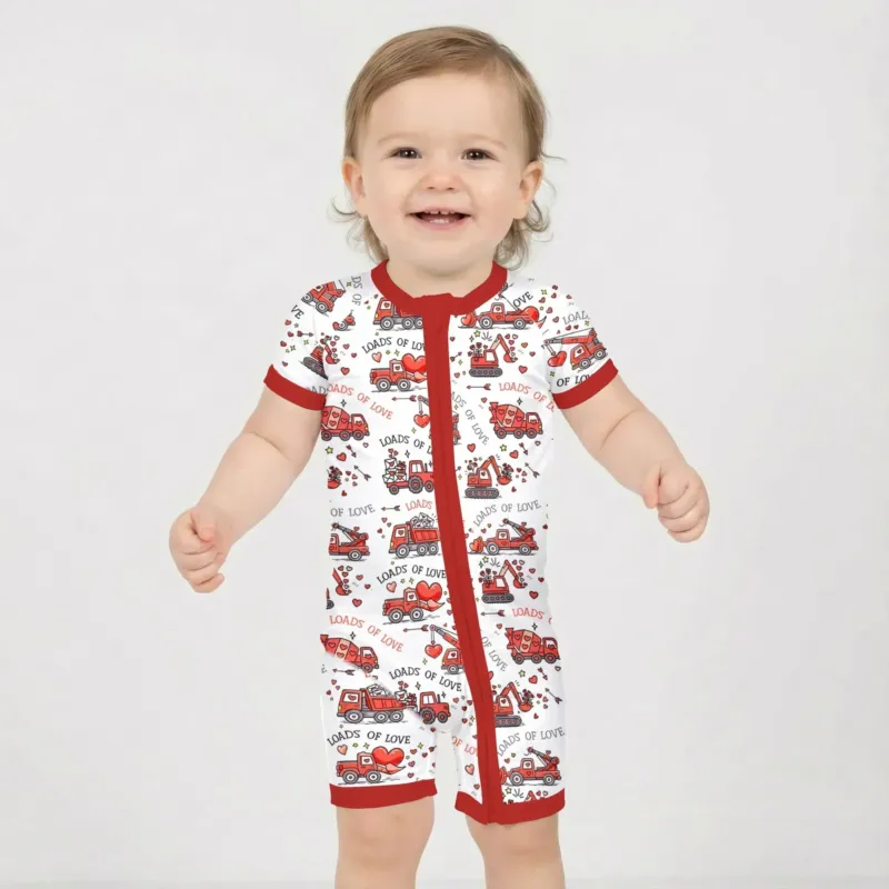 Construction Trucks Loads of Love Bamboo Shorty Zippy