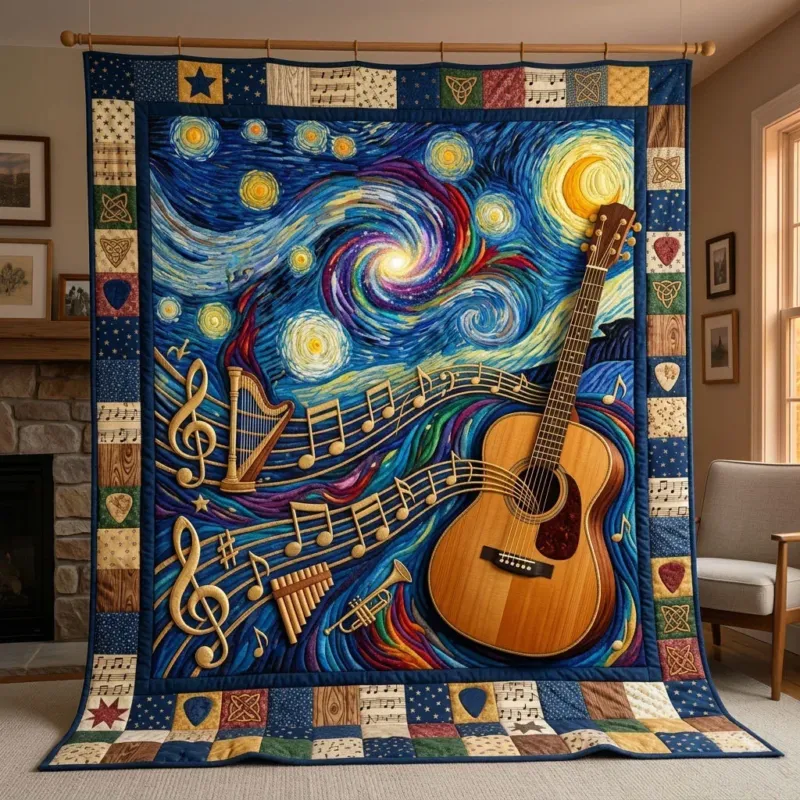 Starry Night Strum Bamboo Quilt Blanket