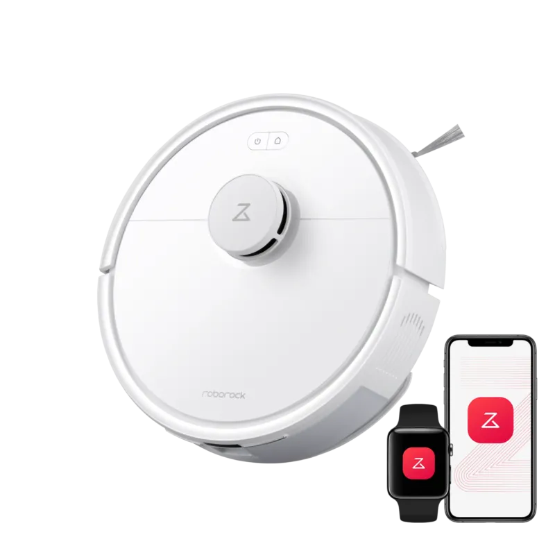 Roborock Q7 L5 weißer Saugroboter mit Ladestation Frontansicht Budget