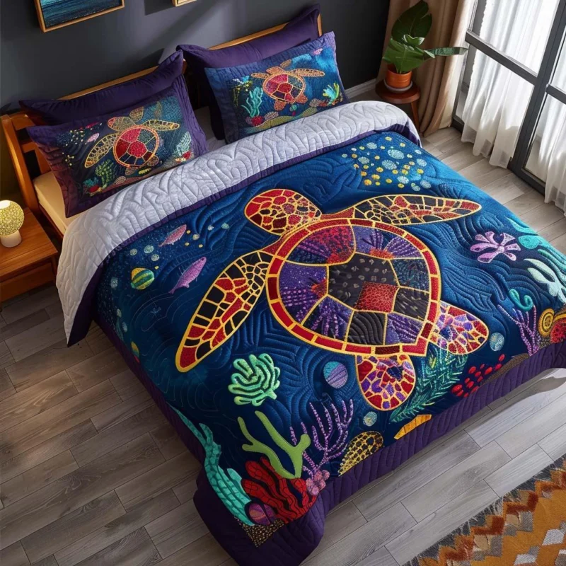 Turtle Nature Escape Bamboo Quilt Bedding Set