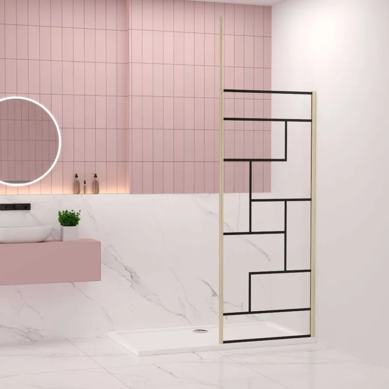 Duschkabine 70-140xH.200 cm NANO Sicherheitsglas & Deckenstütze