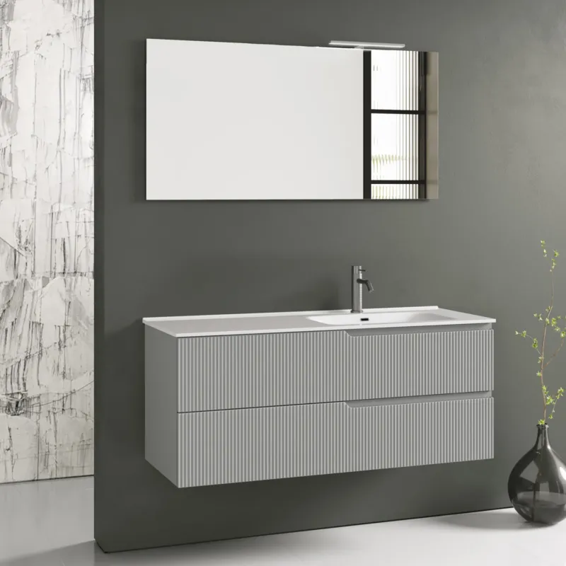 Composizione vasca DX 4 pezzi ZIP grigio opaco