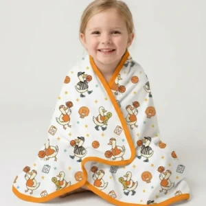 Silly Goose Playing Basketball Bamboo Blanket