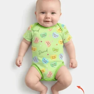 Custom Name Tennis Candy Hearts Bamboo Bodysuit