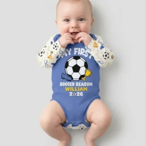 Custom Name My First Soccer Season Bamboo Bodysuit