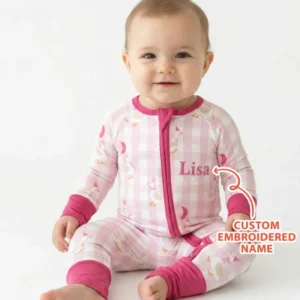 Custom Embroidered Birthday Boy/Girl Baby Bamboo Convertible Zippy