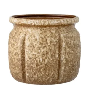 Blumentopf Norell – Steingut mit individueller Glasur in Braun