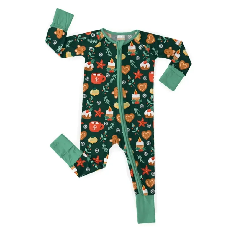 Best-Selling Christmas Convertible Zippered Rompers , Best-Selling Christmas Convertible Zippered Rompers - Christmas Candle / Newborn