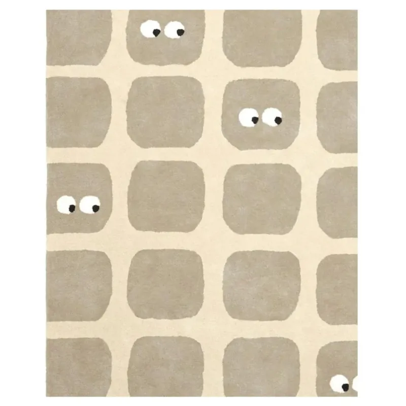 BLEUU - STUDIO - Tapis Enfant Bidules Beige 100 x 130 Cm