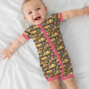 Construction Vehicles Bamboo Shorty Zippy