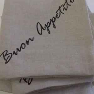 Buon Appetito Set of 4 Linen Embroidered Napkins