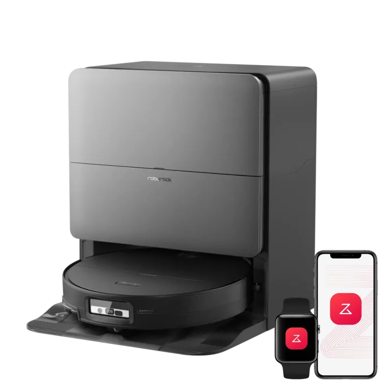 Roborock Saros 20 Sonic Saug- und Wischroboter in Schwarz mit RockDock-Station