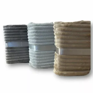 Wohndecke in Cord Optik » Kuscheldecke 150 x 200 cm » Tagesdecke Flanell » Wohndecke 260 g/m²