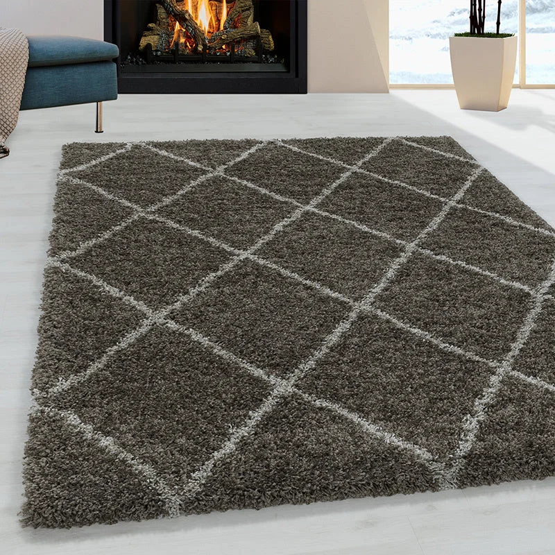Berber floor rug - Agadir Lines Taupe/Cream