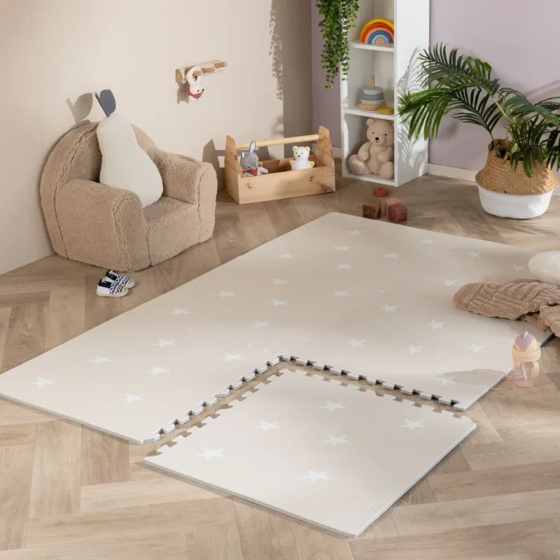 Foam Puzzle Mat – Alfie Stars Grey/Beige