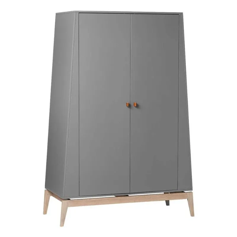 LEANDER - Armoire Luna, Large, Gris/chêne