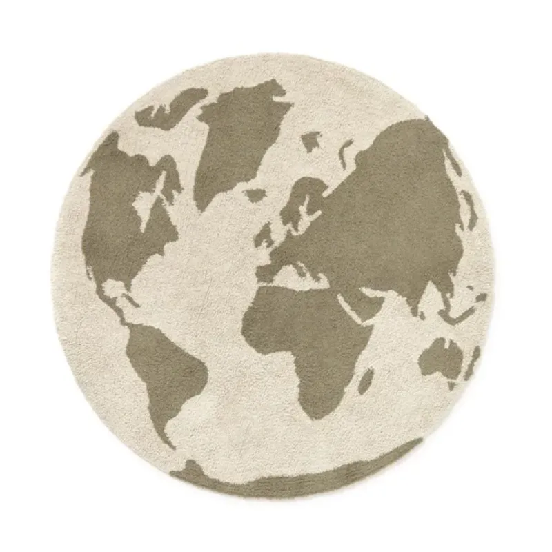 LORENA CANALS - Tapis Lavable Rugcycled Carte Du Monde Ø 120 Cm