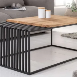 ARCHITECTURE Industrial Couchtisch 100cm Eiche geölt schwarzes Gestell