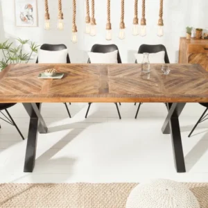 INFINITY HOME Massiver Esstisch natur Mangoholz Industrial Design