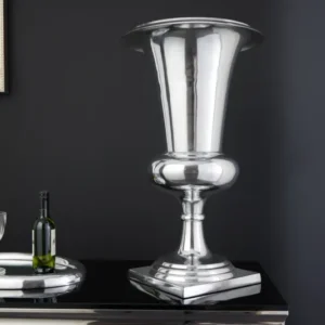 Design Vase GOAL silber Pflanzen Pokal Aluminium