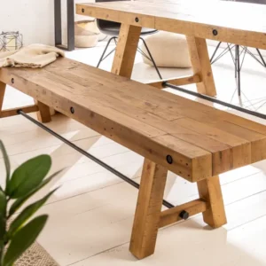 Industrial Sitzbank FINCA 165cm vintage braun recyceltes Pinienholz