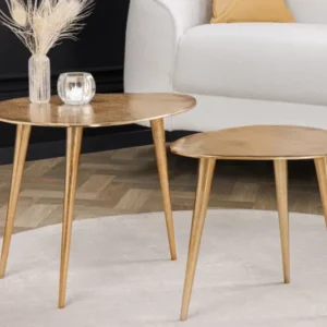 2er Set Couchtisch ELEMENTS 50cm Metall Handarbeit