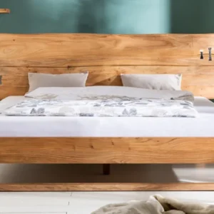 Massivholz Bett AMAZONAS 180x200cm Akazie Baumkante natur Doppelbett