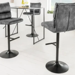 COMFORT Höhenverstellbarer Barhocker Samt schwenkbar Barstuhl Fußablage