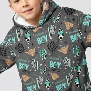 Western Mama & Me Matching Wearable Bamboo Blanket Hoodie