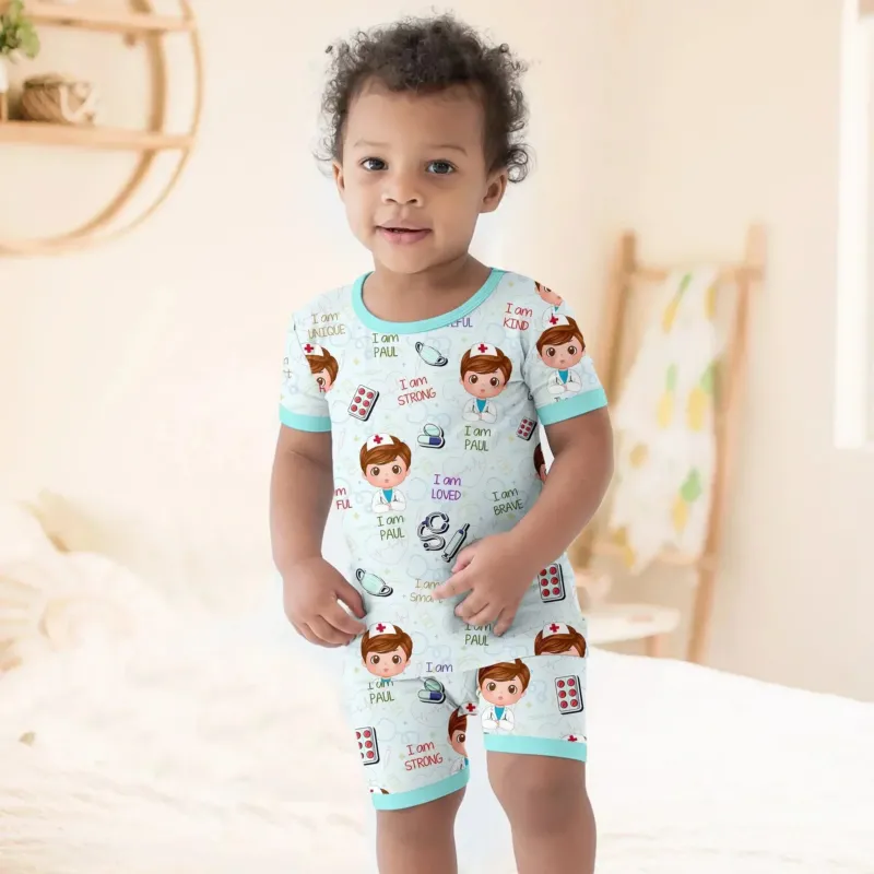 Personalized Dream Jobs Short Sleeve Shorts Pajama Set - Doctor , Personalized Dream Jobs Short Sleeve Shorts Pajama Set - Doctor - 12-18M