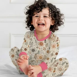 Boho Sunshine Garden Bamboo Two Piece Long Sleeve Pajama Set