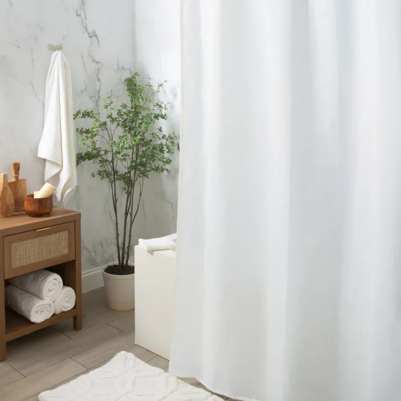 Prime Hotel Shower Curtain Liner White Extra Wide 108"x72"