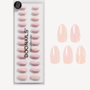 Pastel Swirl Short Almond Soft Gel Press Ons - Doonails