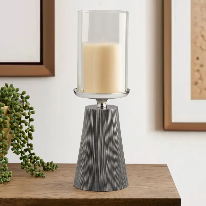 Sierra Glass Hurricane Candle Holder 13"H
