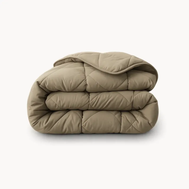 HappyBed Premium dekbed sand kleur, hoogwaardig percal katoen, hypoallergeen, voor alle seizoenen