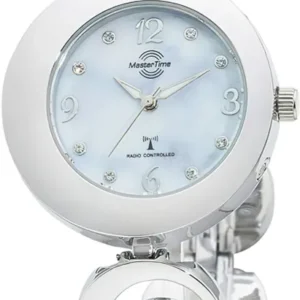 Master Time Damenuhr: hellblaues Zifferblatt mit römischen Ziffern, Edelstahlarmband