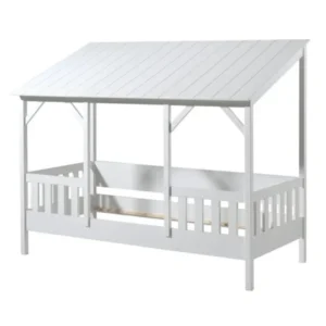 VIPACK - Lit Cabane(03) HOUSEBED 90x200cm Toit Blanc